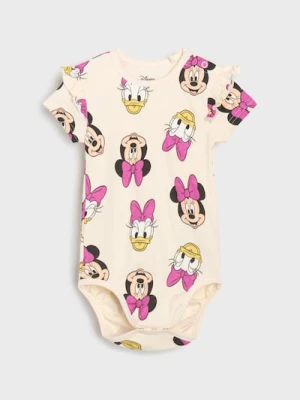 Sinsay - Body z ozdobnymi falbanami Minnie Mouse - kremowy