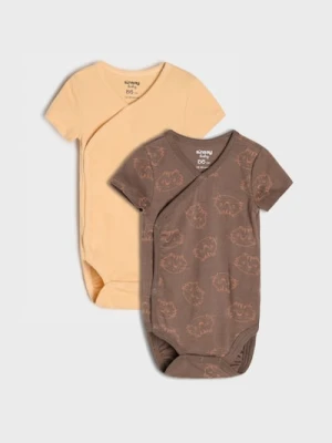 Sinsay - Body z prążkowanej dzianiny 2 pack - beżowy