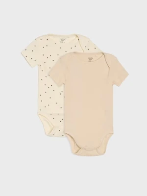 Sinsay - Body z prążkowanej dzianiny 2 pack - kremowy