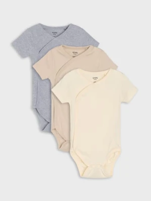 Sinsay - Body z prążkowanej dzianiny 3 pack - kremowy