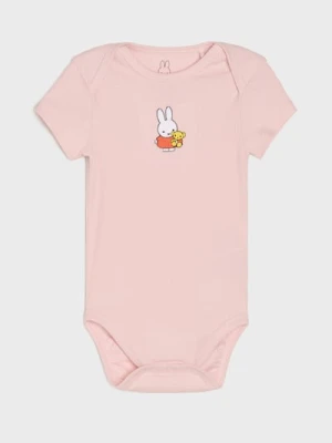 Sinsay - Body z prążkowanej dzianiny i ozdobnym haftem Miffy - różowy