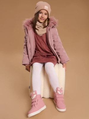 Sinsay - Botki z językiem w kształcie liska zapinane na rzepy - różowy