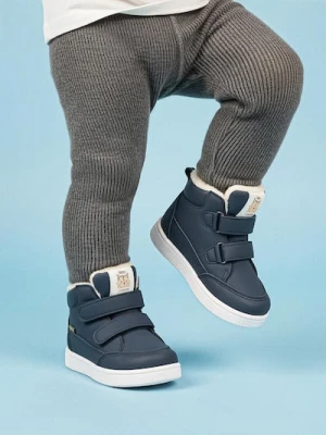 Sinsay - Botki ze sztucznym futerkiem wewnątrz - granatowy