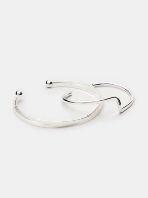 Sinsay - Bransoletka z błyszczącym wykończeniem 2 pack - srebrny