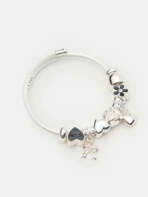 Sinsay - Bransoletka ze srebnymi zawieszkami - srebrny