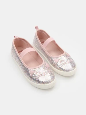 Sinsay - Brokatowe balerinki z motywem kota - różowy