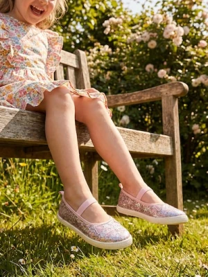 Sinsay - Brokatowe balerinki z motywem kota - różowy