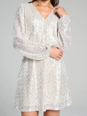 Sinsay - Cekinowa sukienka - srebrny