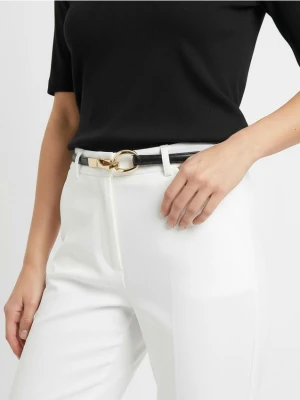 Sinsay - Cienki pasek na talię i biodra z ozdobną klamrą - czarny