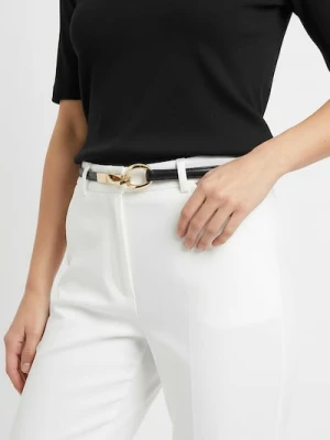 Sinsay - Cienki pasek na talię i biodra z ozdobną klamrą - czarny