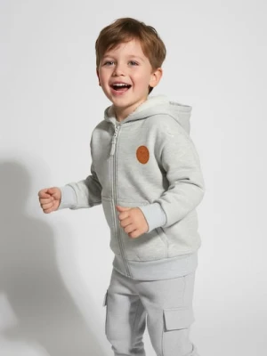 Sinsay - Cieplejsza bluza z kapturem z ozdobną naszywką - szary