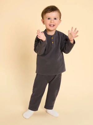 Sinsay - Cieplejsza koszulka z długimi rękawami zapinana na guziki - szary