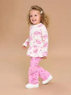 Sinsay - Cieplejsze spodnie z rozszerzaną nogawką Barbie - różowy