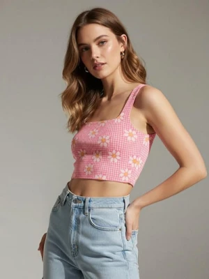 Zdjęcie produktu Sinsay - Crop top na ramiączkach w kwiatowy wzór - wielobarwny