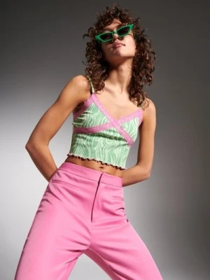 Sinsay - Crop top na ramiączkach - wielobarwny