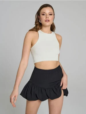 Sinsay - Crop top w prążki - zielony