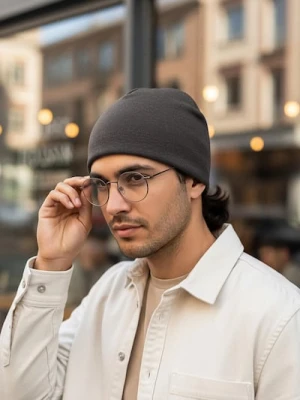 Sinsay - Czapka beanie basic z wiskozą 2 pack - szary