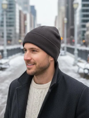 Sinsay - Czapka beanie z domieszką wiskozy - szary