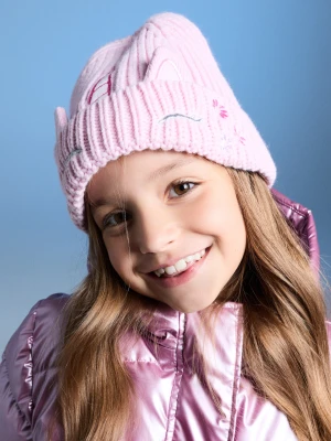 Sinsay - Czapka beanie z haftem - różowy