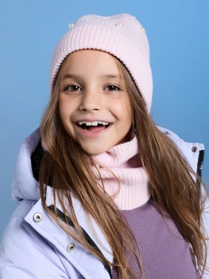 Sinsay - Czapka beanie z imitacją perełek - różowy