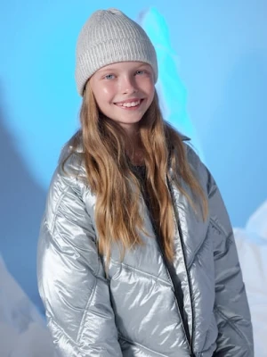 Sinsay - Czapka beanie z metalicznym połyskiem - kremowy