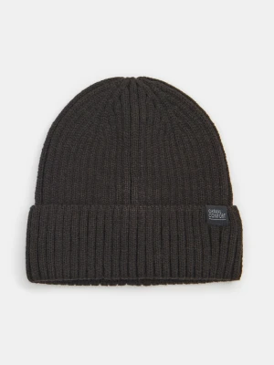 Sinsay - Czapka beanie z naszywką - brązowy