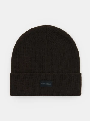 Sinsay - Czapka beanie z naszywką - brązowy