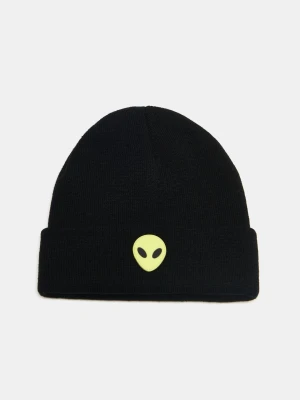 Sinsay - Czapka beanie z naszywką - czarny