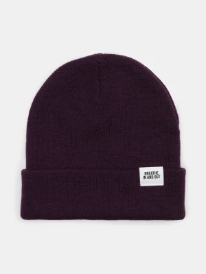 Sinsay - Czapka beanie z naszywką - fioletowy