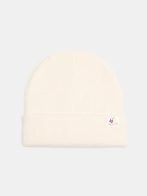 Sinsay - Czapka beanie z naszywką - kremowy