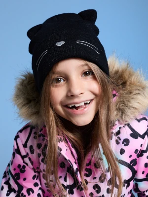 Sinsay - Czapka beanie z uszkami 3D i domieszką wiskozy - czarny