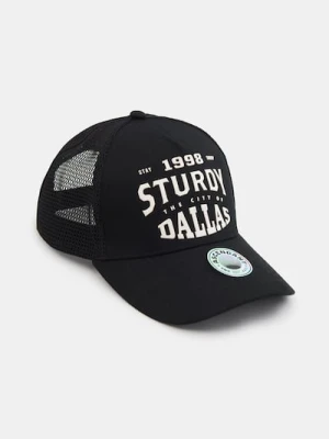Sinsay - Czapka z daszkiem typu trucker z nadrukiem - czarny