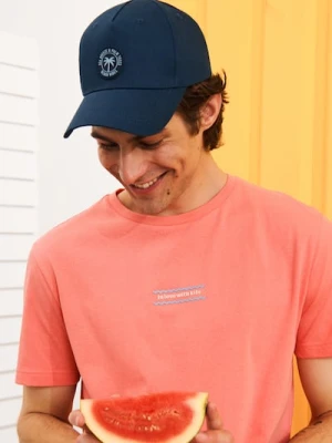 Sinsay - Czapka z daszkiem z gumową naszywką - granatowy