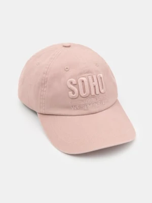 Sinsay - Czapka z daszkiem z haftowanym napisem SOHO - fioletowy