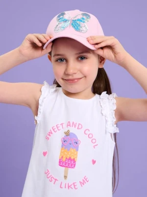 Sinsay - Czapka z daszkiem z ozdobnymi odwracalnymi cekinami - różowy