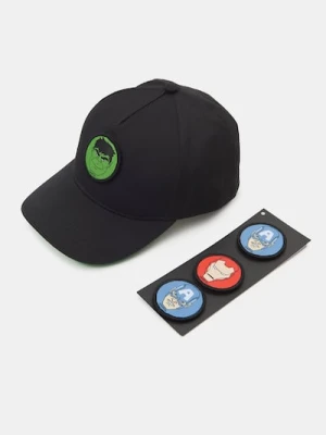 Sinsay - Czapka z daszkiem z wymiennymi naszywkami Marvel - czarny