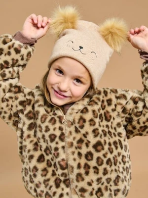 Sinsay - Czapka z futrzanymi pomponami - beżowy