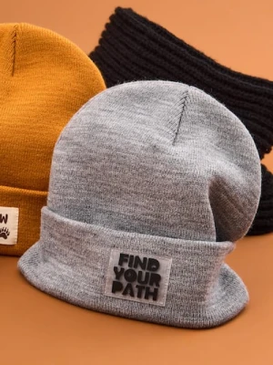 Sinsay - Czapka z gumową naszywką - szary