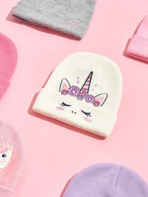 Sinsay - Czapka z haftem - kremowy