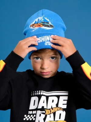 Sinsay - Czapka z haftowanym napisem Hot Wheels - niebieski