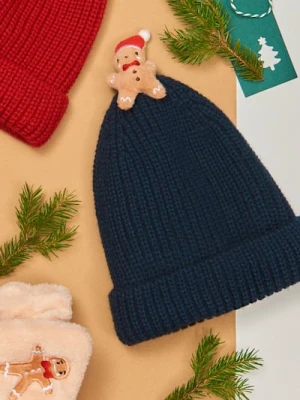 Sinsay - Czapka z Piernikowym Ludzikiem - granatowy