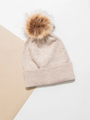Sinsay - Czapka z pomponem - beżowy
