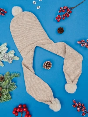 Sinsay - Czapka z pomponem - beżowy