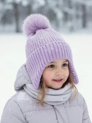 Sinsay - Czapka z pomponem - fioletowy