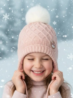 Sinsay - Czapka z pomponem i ozdobną naszywką - różowy