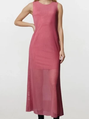 Sinsay - Długa sukienka we wzór kwiatowy - różowy