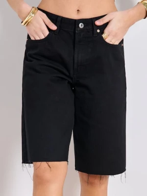 Sinsay - Długie bermudy jeansowe - czarny
