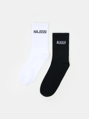 Sinsay - Długie skarpetki 2 pack - wielobarwny