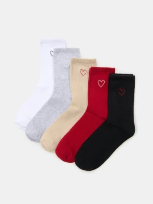 Sinsay - Długie skarpetki 5 pack - wielobarwny