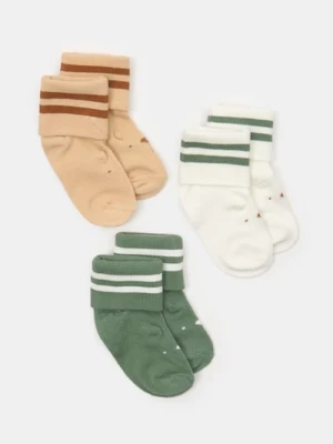 Sinsay - Długie skarpetki niemowlęce 3 pack - wielobarwny